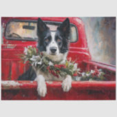 Papier Mousseline Noël rustique Border Collie Découpage (Recto)