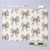 Papier Mousseline Noël Rustique Chic Gold Bows (Artisanat)