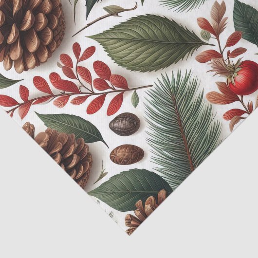 Papier Mousseline Noël rustique en pin (Détail)