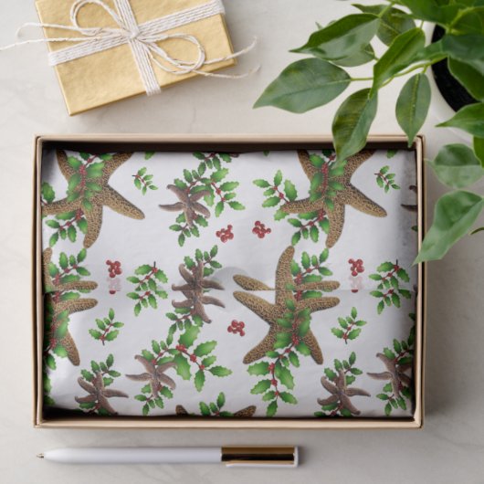 Papier Mousseline Noël Sarfish Holly dans Berries (Cadeau)