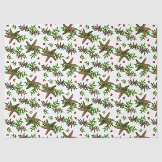 Papier Mousseline Noël Sarfish Holly dans Berries (Recto)