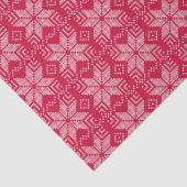 Papier Mousseline Noël, scandinave, rouge, blanc, flocons de neige, (Détail)