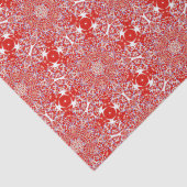 Papier Mousseline Noël Snowflake Motif Rouge Luxe (Détail)