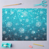 Papier Mousseline Noël Snowflakes hiver neige avec Parties scintilla (Artisanat)