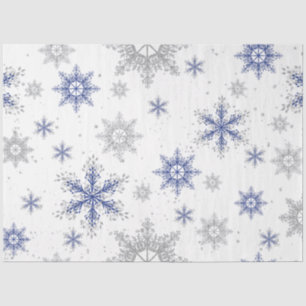 Papier Mousseline Noël Snowflakes hiver Parties scintillant en argen