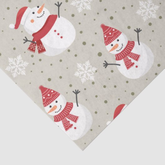 Papier Mousseline Noël Snowman Motifs Design 6 (Détail)