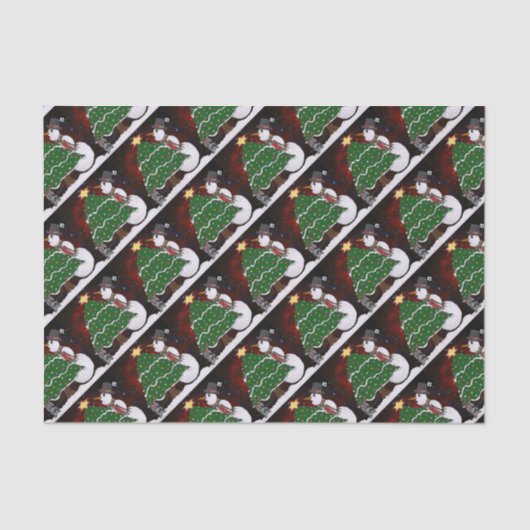 Papier Mousseline Noël Snowman Surprise Holidays (Recto)