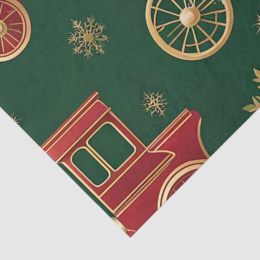 Papier Mousseline noël steampunk locomotive papier tissu (Détail)