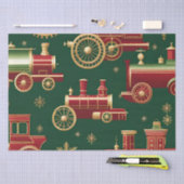 Papier Mousseline noël steampunk locomotive papier tissu (Artisanat)