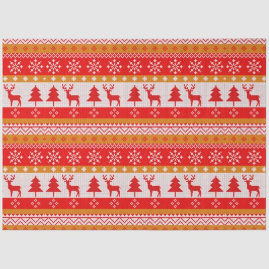 Papier Mousseline Noël Sweater Pine Trees Snowflakes Noël (Recto)