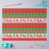 Papier Mousseline Noël Sweater Reindeer Pine Trees Noël (Artisanat)