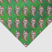 Papier Mousseline Noël Tigre Sur Vert (Détail)