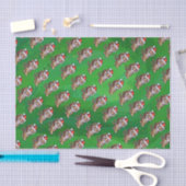 Papier Mousseline Noël Tigre Sur Vert (Artisanat)