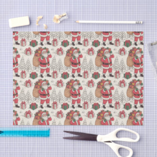 Papier Mousseline Noël Toile Chinoiserie