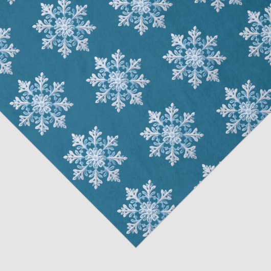 Papier Mousseline Noël turquoise bleu clair blanc (Détail)