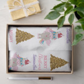 Papier Mousseline Noël Unicorne Santa Hat Gold Parties scintillant A (Cadeau)
