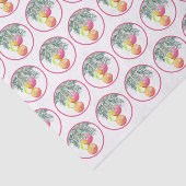 Papier Mousseline Noël unique aquarelle Magenta (Détail)