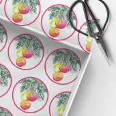 Papier Mousseline Noël unique aquarelle Magenta