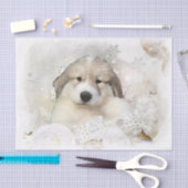 Papier Mousseline Noël Vacances Great Pyrenees Pup Aquarelle (Artisanat)
