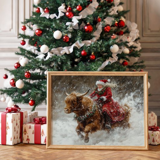 Papier Mousseline Noël Vache Highland Mme Claus Découpage