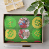 Papier Mousseline Noël vert ajouter vos propres photos papier moucho (Cadeau)