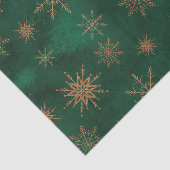 Papier Mousseline Noël Vert Élégant Parties scintillant Or Snowflake (Détail)