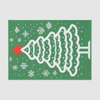 Papier Mousseline Noël vert et rouge