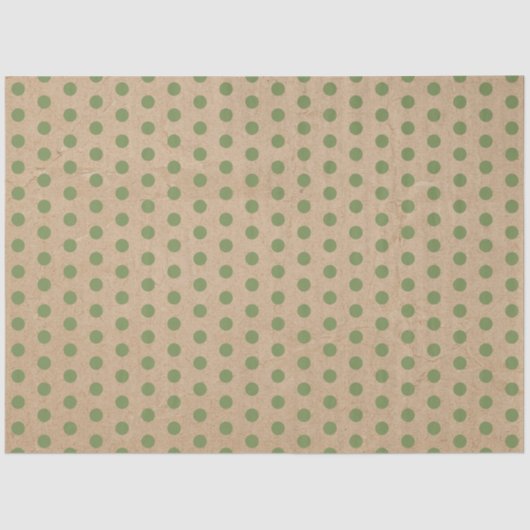 Papier Mousseline Noël Vert Pois Kraft (Recto)
