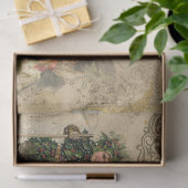 Papier Mousseline Noël victorien Père Noël et enfants (Cadeau)