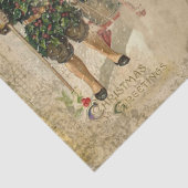 Papier Mousseline Noël victorien Père Noël et enfants (Détail)