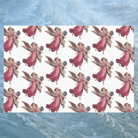 Papier Mousseline Noël vintage, Ange victorien Guardian