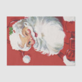 Papier Mousseline Noël Vintage, Jolly Winking Père Noël (Recto)