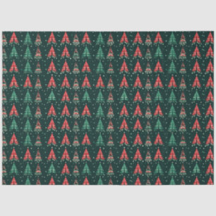 Papier Mousseline Noël Vintage : Noël Rouge et Vert