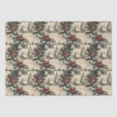 Papier Mousseline Noël Vintage Rustique Férié (Recto)