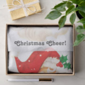 Papier Mousseline Noël Vintage visage du Père Noël (Cadeau)