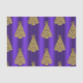 Papier Mousseline Noël Violet et Or (Recto)