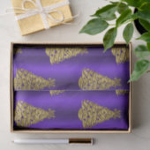 Papier Mousseline Noël Violet et Or (Cadeau)