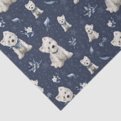 Papier Mousseline Noël Westie blanc (Détail)