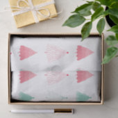 Papier Mousseline Noël Whimsical vert et rose Arbres (Cadeau)