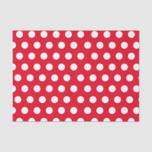 Papier Mousseline Noeud blanc et rouge médium Polka Point Christmas