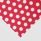 Papier Mousseline Noeud blanc et rouge médium Polka Point Christmas (Détail)