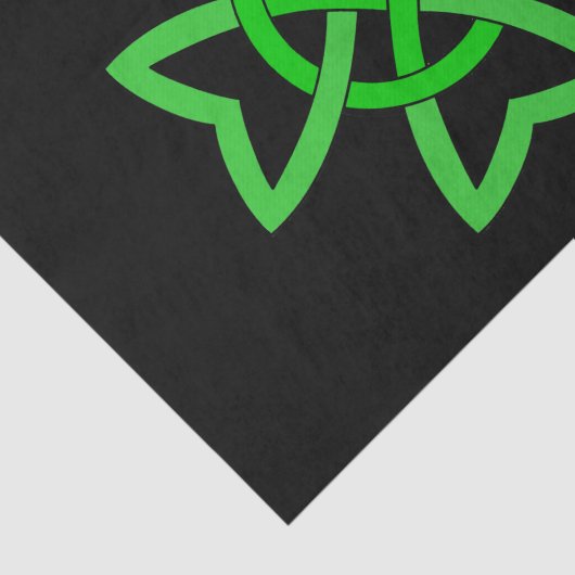 Papier Mousseline Noeud celtique vert irlandais (Détail)