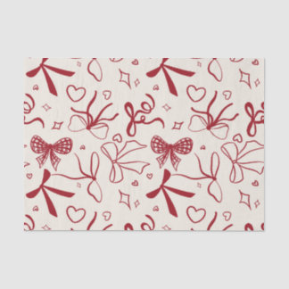 Papier Mousseline Noeud papillon rouge Coquette motif sans couture N