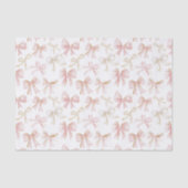 Papier Mousseline Nœuds Rose Pâle Joliment Fleuris Anniversaire (Recto)