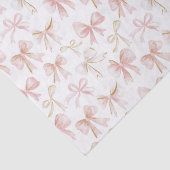 Papier Mousseline Nœuds Rose Pâle Joliment Fleuris Anniversaire (Détail)