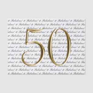 Papier Mousseline Noir 50 d'or et anniversaire fabuleux de  