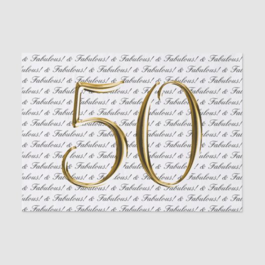 Papier Mousseline Noir 50 d'or et anniversaire fabuleux de | (Recto)