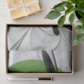 Papier Mousseline Noir Abstrait et blanc avec art fractal vert (Cadeau)
