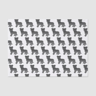Papier Mousseline Noir Anglais Staffie Cute Cartoon Chien Motif