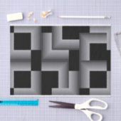 Papier Mousseline Noir, argent, cool, uniques, carrés tendance (Artisanat)